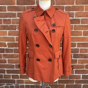 Burberry Double-Breasted Trench Coat in Rust